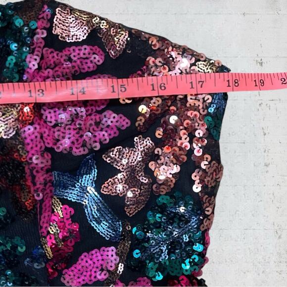 Elliatt Hens Strapless Sequin Minidress Size XL Sparkly Ruffle Feminine HoCo - Picture 6 of 10